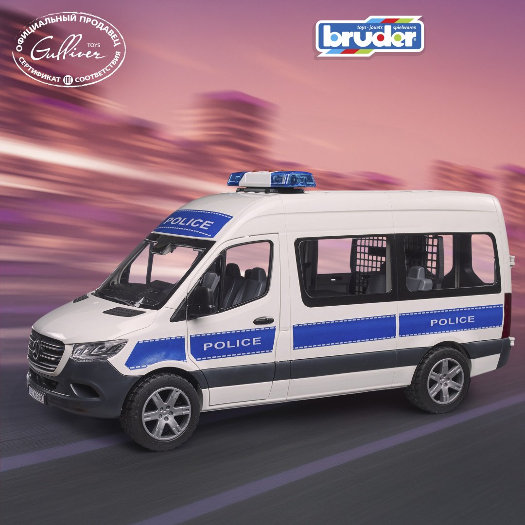 Полицейская машина Bruder Mercedes Benz Sprinter 02-683, Abs-пластик, белый, синий