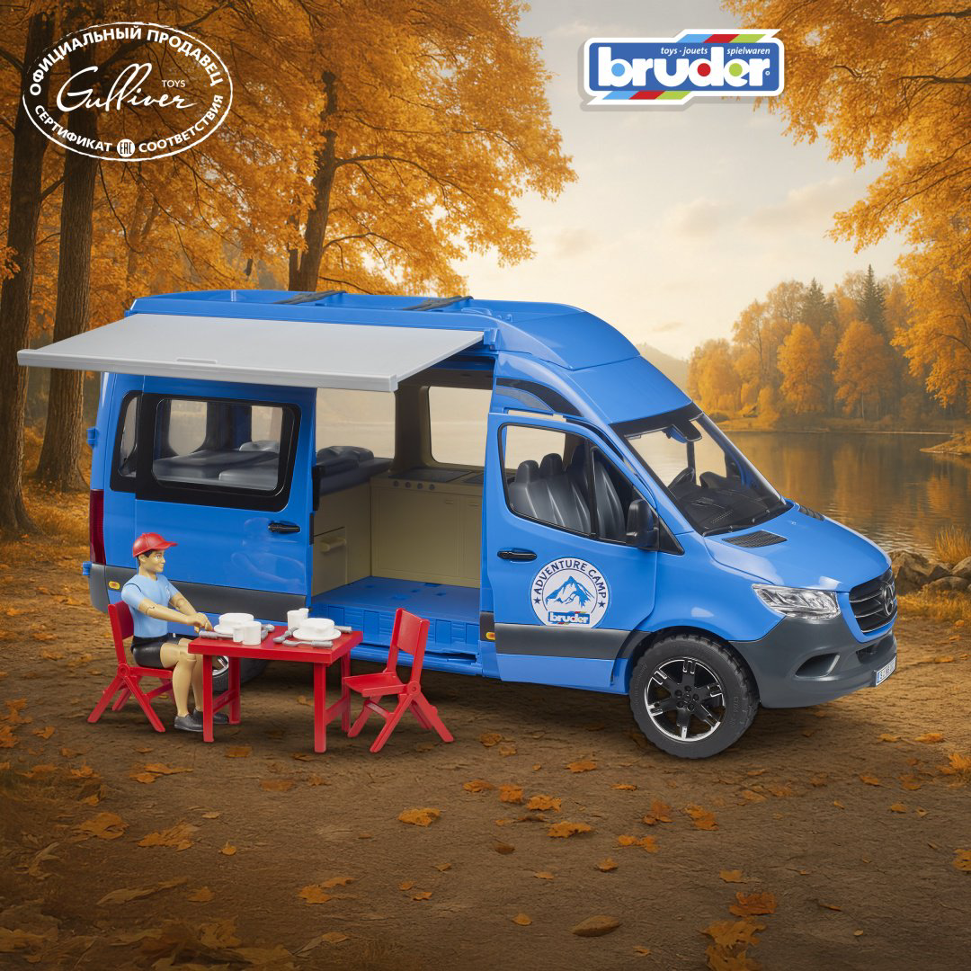 Легковая Bruder Mercedes Benz Sprinter 02-684, Abs-пластик, синий, черный