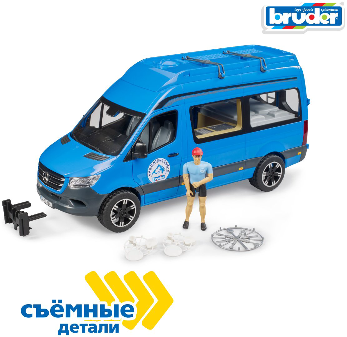 Легковая Bruder Mercedes Benz Sprinter 02-684, Abs-пластик, синий, черный купить,NaN