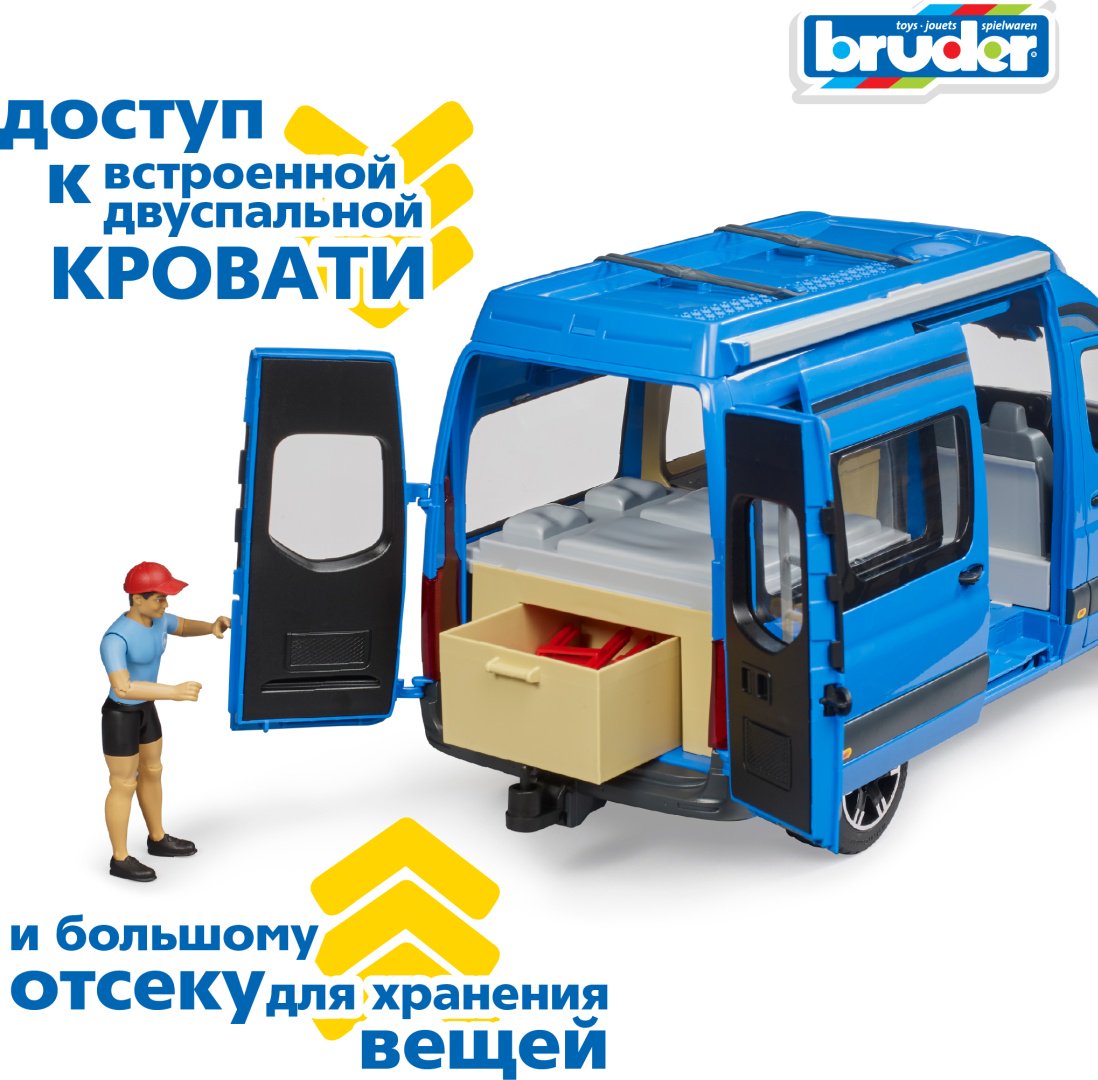 Легковая Bruder Mercedes Benz Sprinter 02-684, Abs-пластик, синий, черный