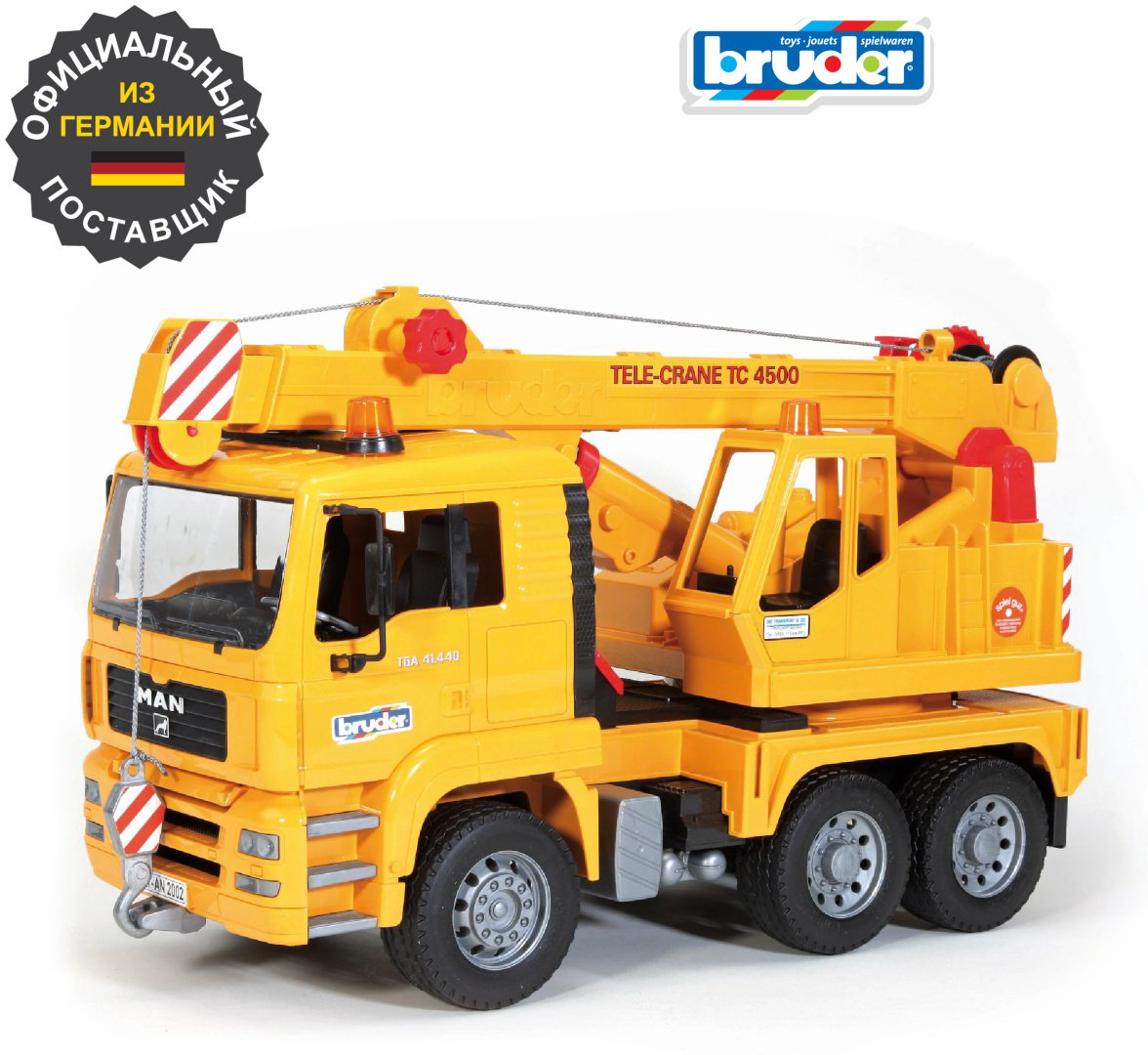 Кран Bruder Автокран 02-754, Abs-пластик, желтый, черный