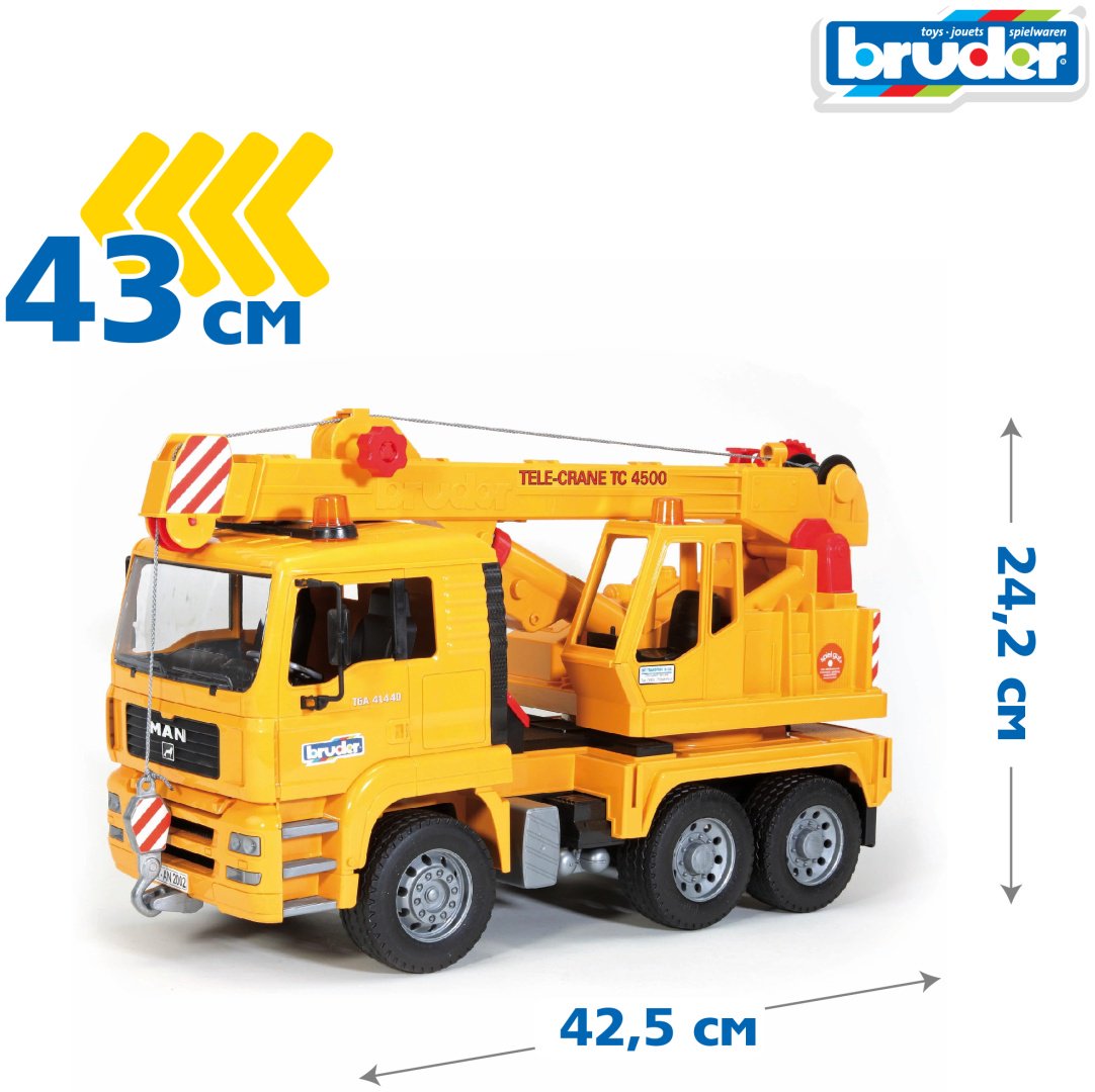 Кран Bruder Автокран 02-754, Abs-пластик, желтый, черный