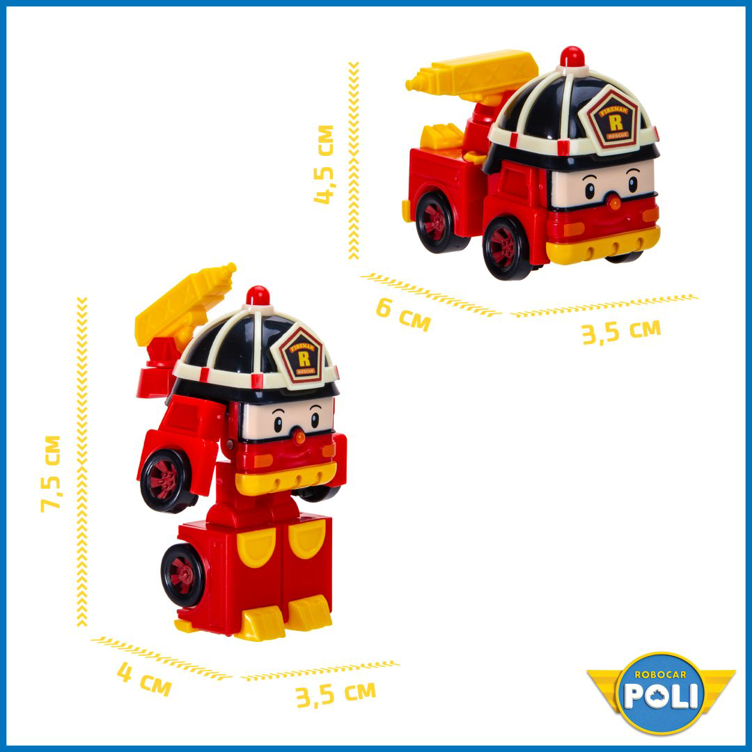 Трансформер Poli Robocar Рой, высота 7.5 см купить,NaN