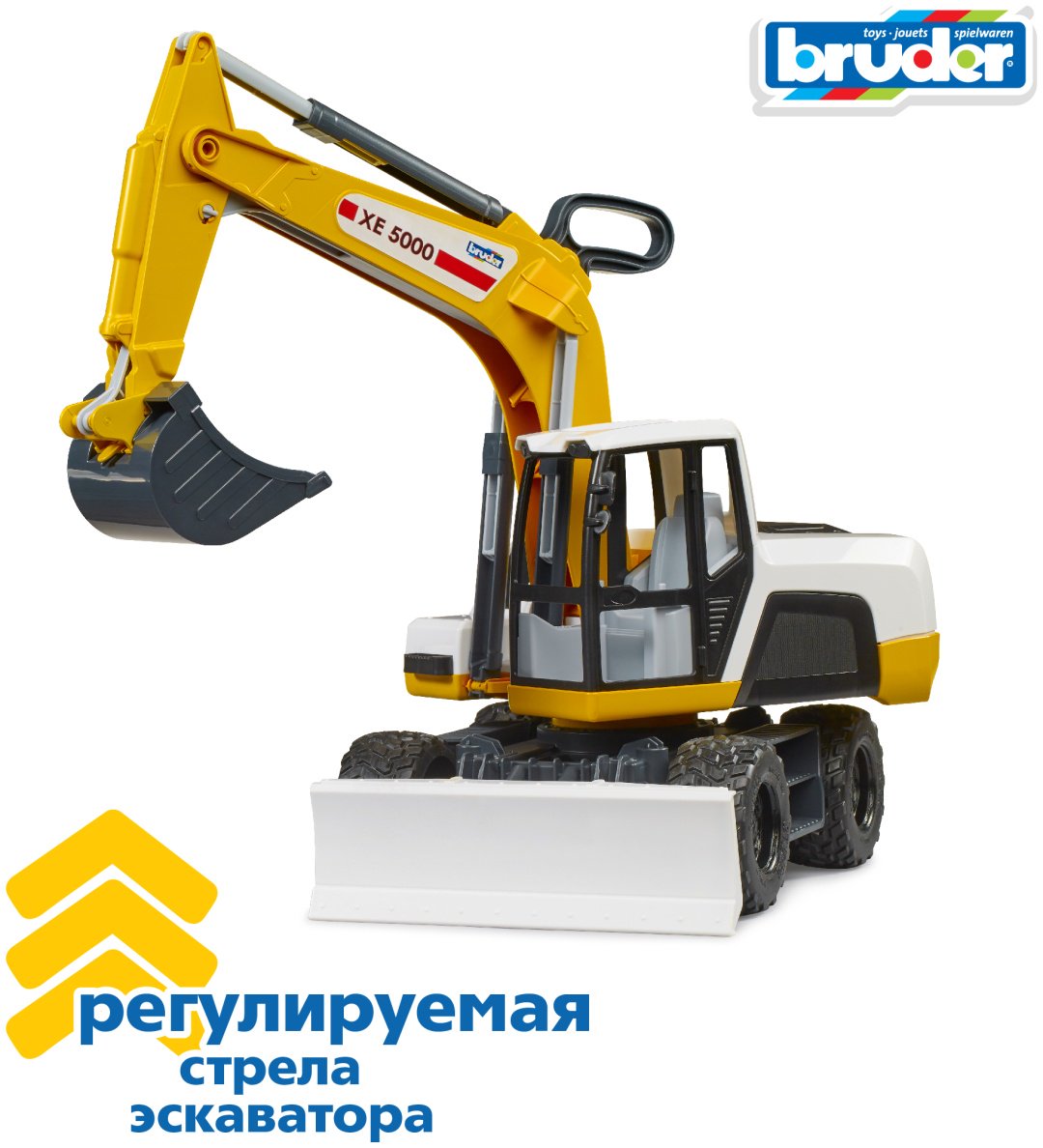 Спецтехника Bruder Экскаватор 03-413, Abs-пластик, желтый, белый