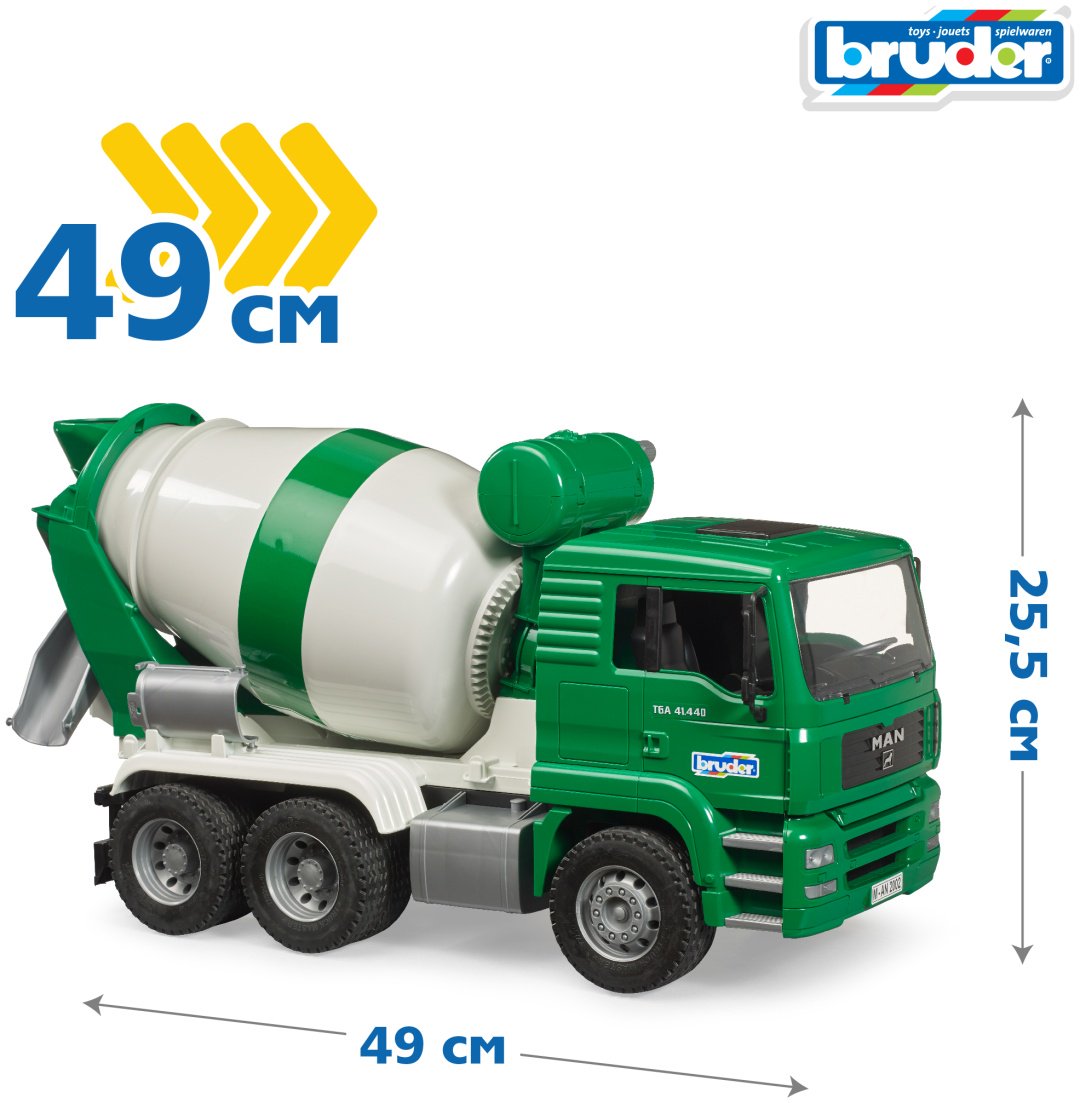 Грузовая Bruder Бетономешалка 02-739, Abs-пластик, зеленый, белый