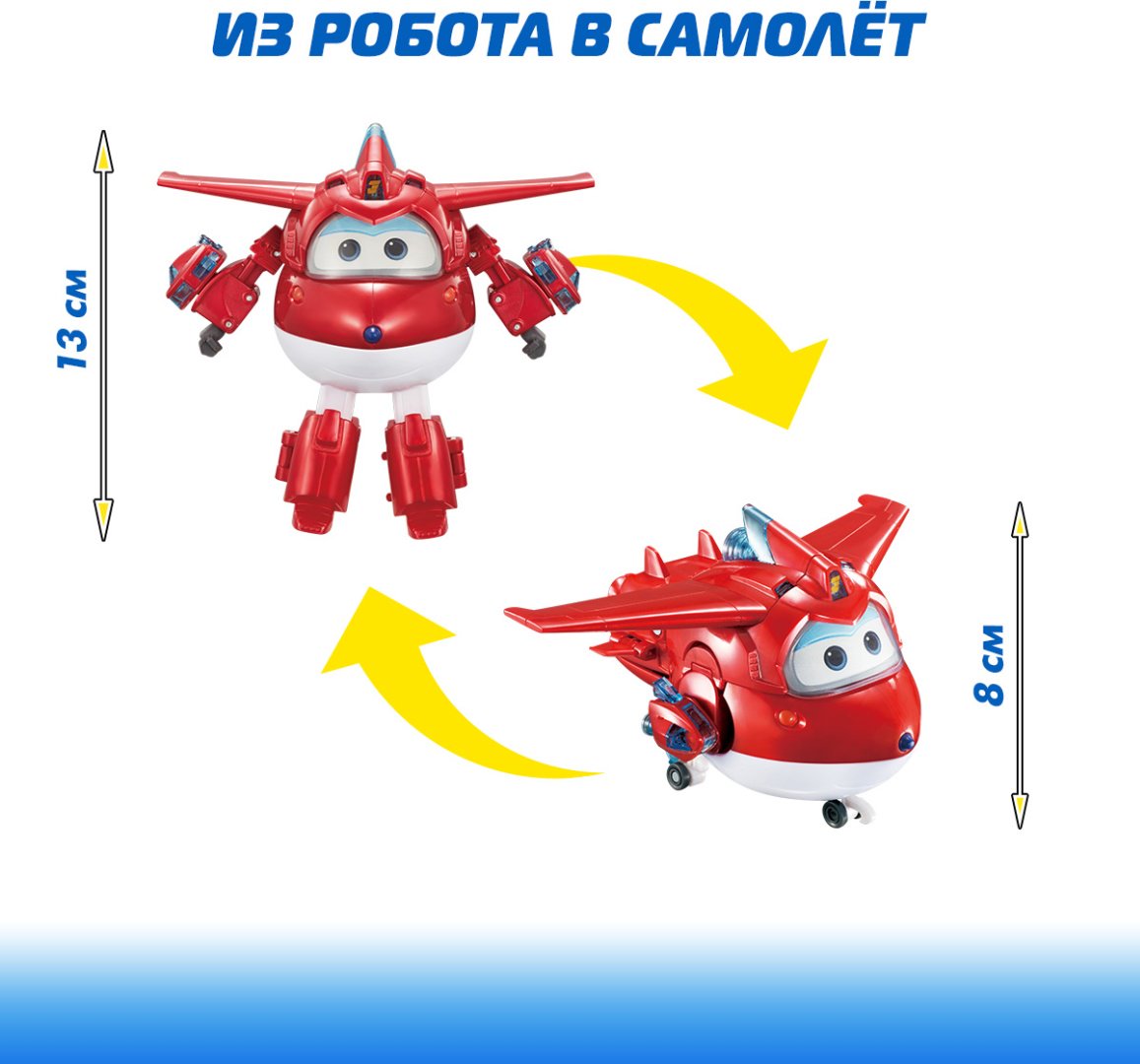 Трансформер Super Wings Джетт, высота 13 см