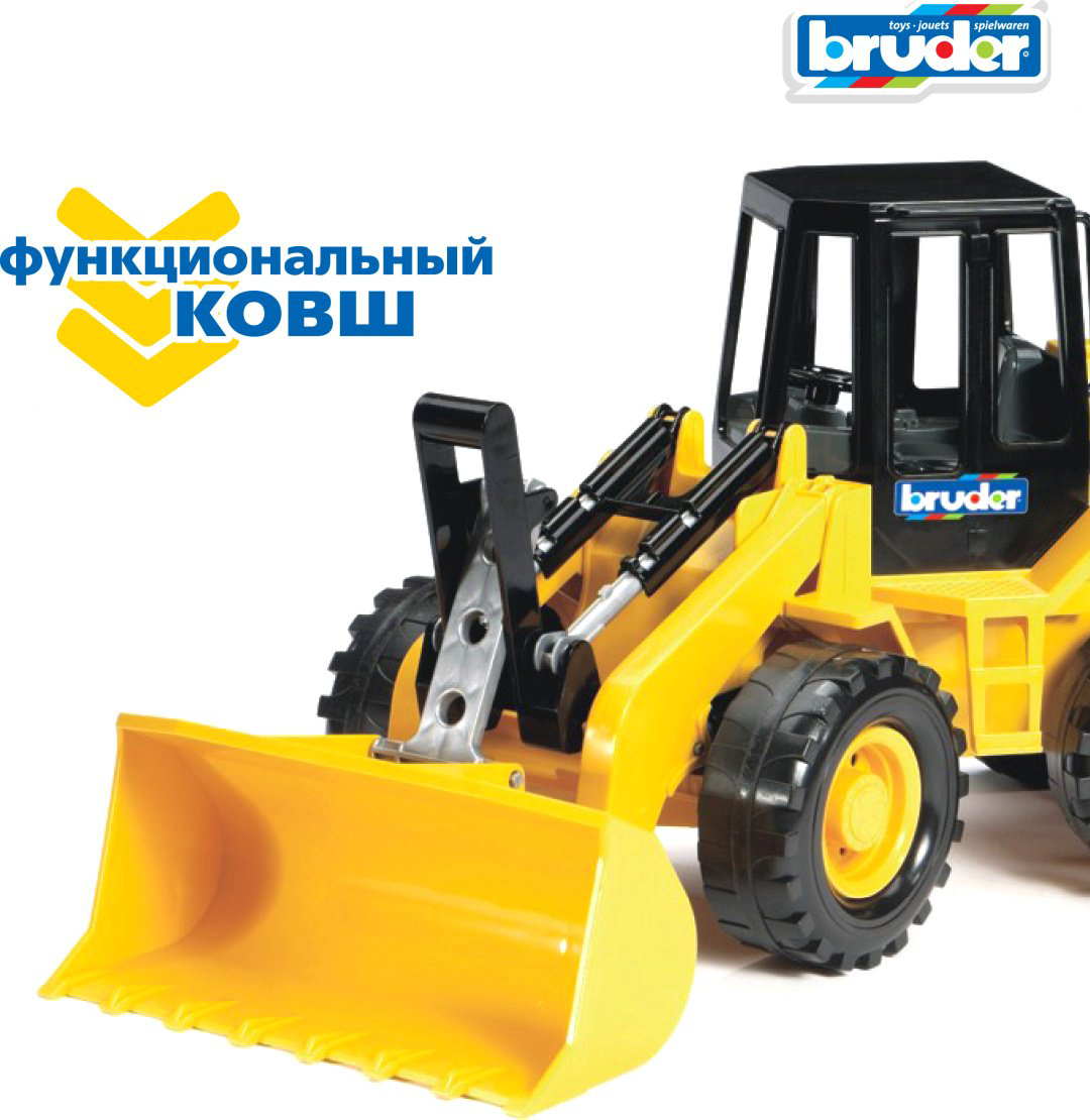Спецтехника Bruder Колесный бульдозер 02-425, Abs-пластик, желтый, черный купить,NaN