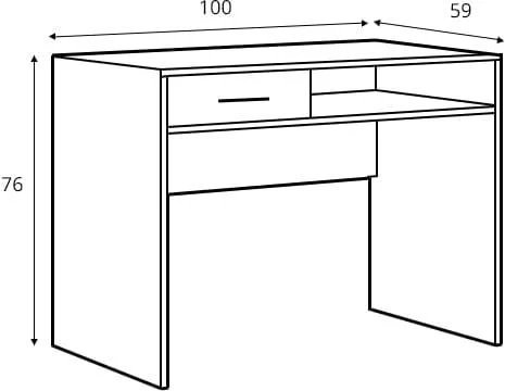 Стол письменный Гербор Непо BIU1S, 100х59x76 см, бежевый - ForteMarket Стол письменный Гербор Непо BIU1S, 100х59x76 см, бежевый купить,0