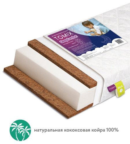 Детский матрас TOMIX Sleep Comfort Baby 60x119x12 см, беспружинный купить,NaN