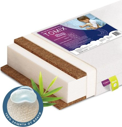 Детский матрас TOMIX Tomix Sleep Baby 60x119x12 см, беспружинный, хлопок купить,NaN