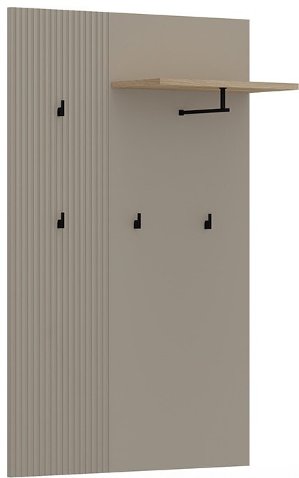 Вешалка настенная BRW Брест Доменика, 00036628, МДФ, 85x133 см, серый, светло-коричневый