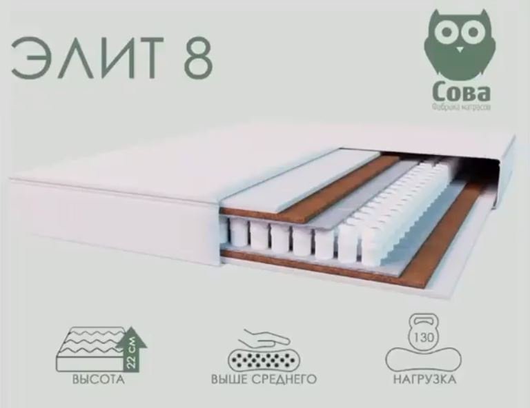 Матрас SO-VA Elit-8, 90x200x23 см купить,NaN