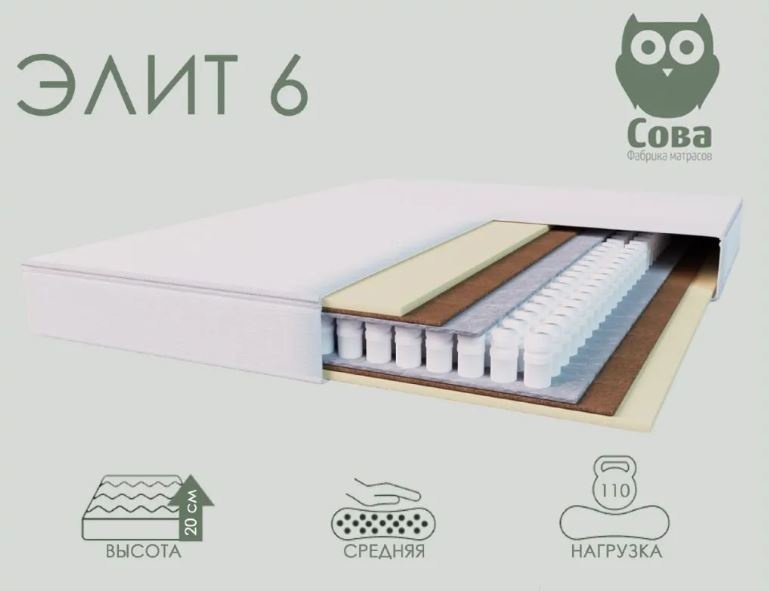 Матрас SO-VA Elit-6, 160x200x20 см купить,NaN
