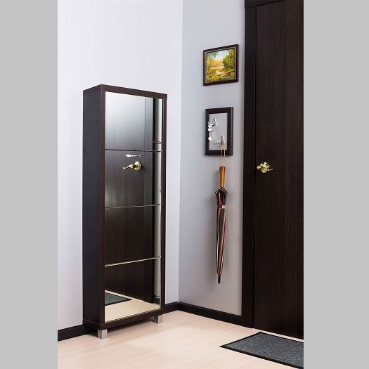 АЙРОН Люкс-4, ЛДСП, металл, пластик, зеркало, 54.5x19x140.5 см, коричневый
