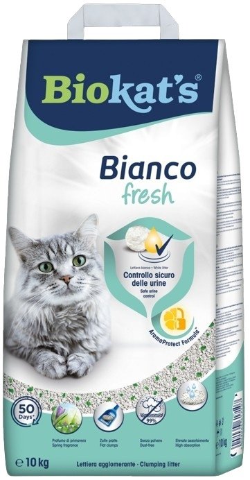 Наполнитель Biokat's Bianco Fresh бентонитовый комкующийся 10 л
