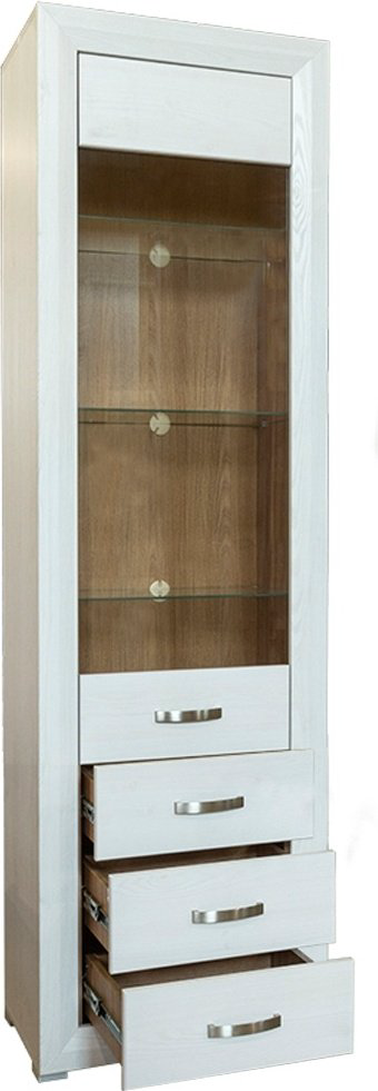Шкаф с витриной BRW Брест Мальта REG1W3S 61.5x38x211.5см белый купить,NaN