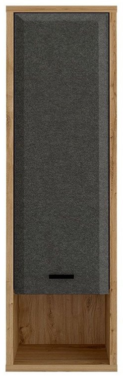 Шкаф-пенал BRW Брест Грэйс, 34x120х31.5 см, графит, светло-коричневый купить,NaN