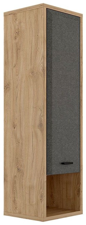 Шкаф-пенал BRW Брест Грэйс, 34x120х31.5 см, графит, светло-коричневый купить,NaN