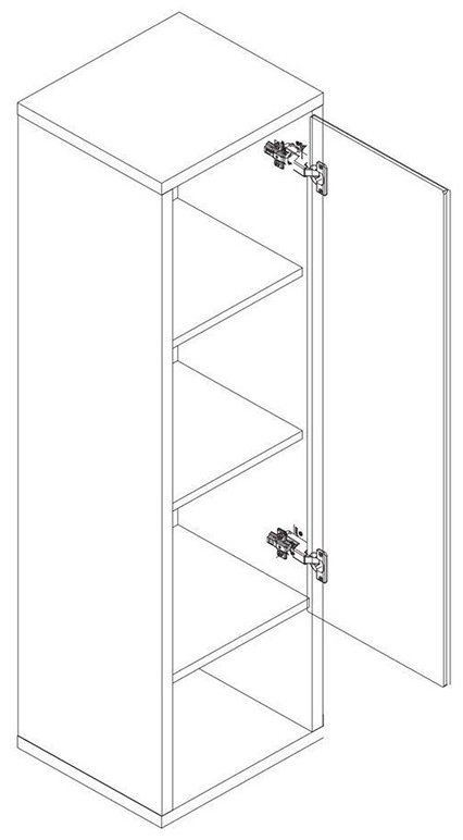 Шкаф-пенал BRW Брест Грэйс, 34x120х31.5 см, графит, светло-коричневый купить,NaN