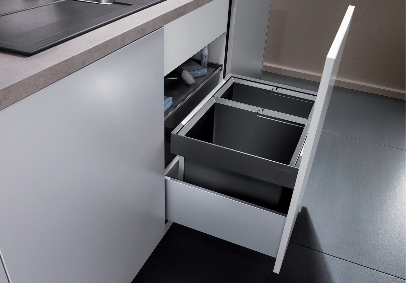 Мусорное ведро Blanco с крышкой Flexon II 50/2 38 л купить,0