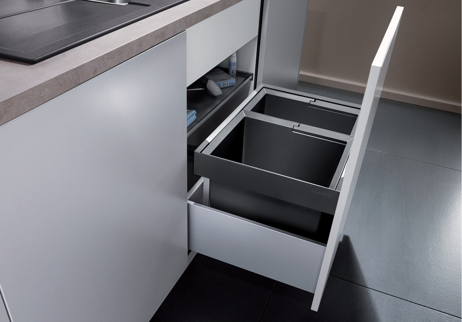 Мусорное ведро Blanco с крышкой Flexon II 50/2 38 л купить,NaN