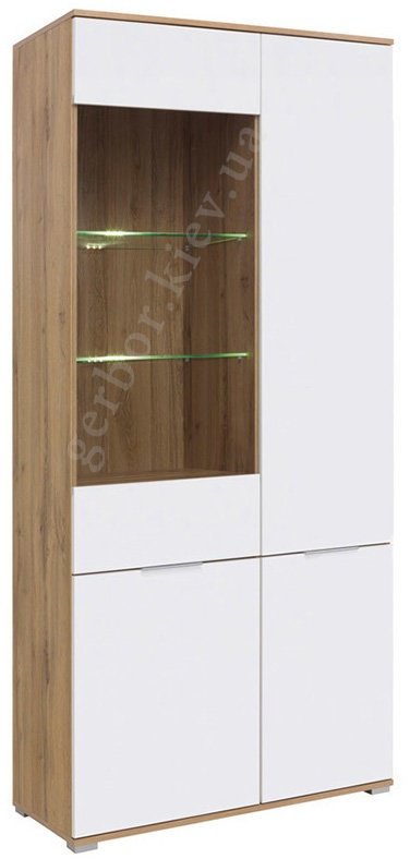 Шкаф-витрина Гербор Злата 010 REG1W3D 60594, ЛДСП, 90x41x195 купить,NaN