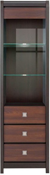 Шкаф-витрина Гербор Лорен REG1W2SL, МДФ, ДСП, стекло, 57x40.5x198.5 см купить,NaN