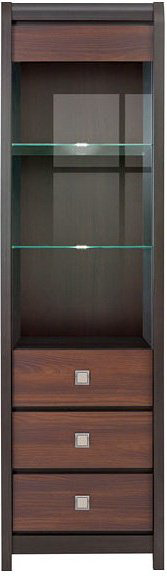 Шкаф-витрина Гербор Лорен REG1W2SL, МДФ, ДСП, стекло, 57x40.5x198.5 см купить,NaN