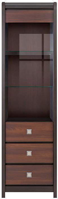 Шкаф-витрина Гербор Лорен REG1W2SL, МДФ, ДСП, стекло, 57x40.5x198.5 см купить,NaN