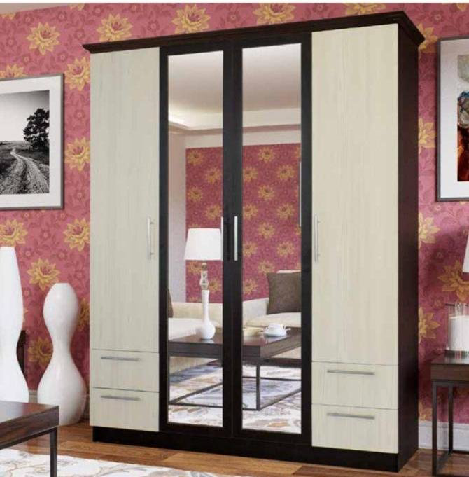 Распашной шкаф Dara Атлант 4Д, 160x215х50 см, коричневый купить,NaN