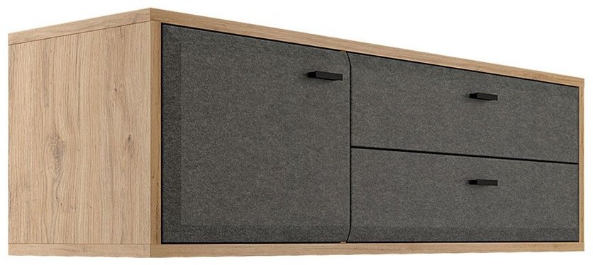 ТВ-тумба навесная BRW Брест Грэйс , 00035180, 135x41.5x42 см, графит, светло-коричневый купить,0