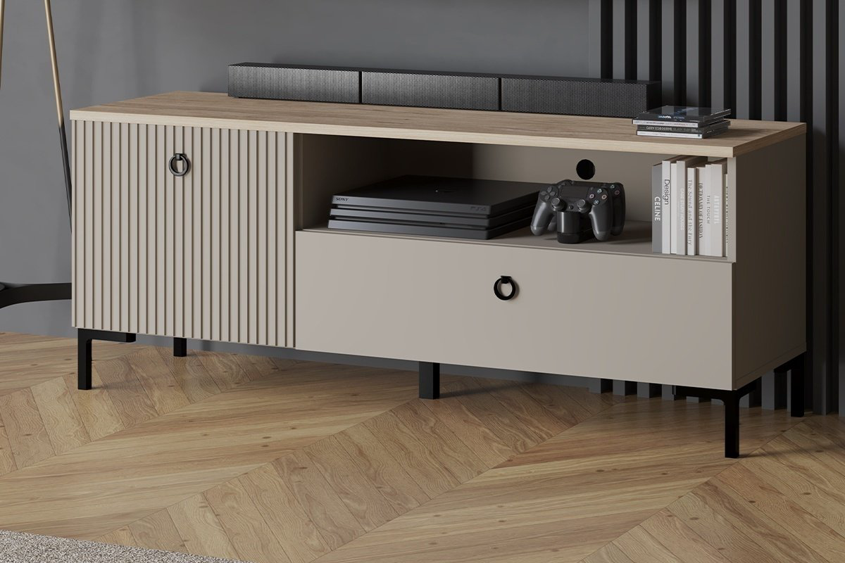 ТВ-тумба напольная BRW Брест  00036638 Доменика 135x54.5x41см серо-коричневый купить,NaN