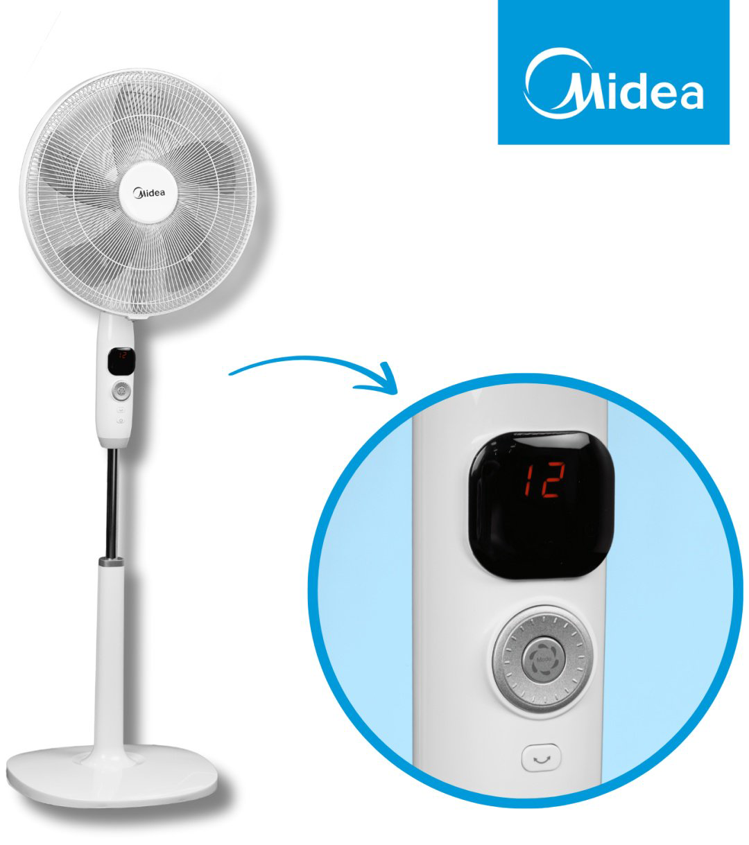 Вентилятор Midea FS4072 белый купить,NaN