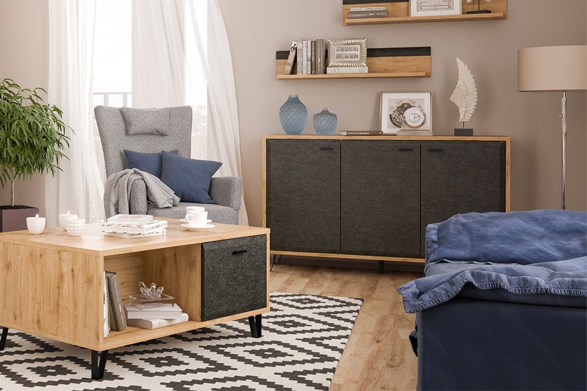 BRW Брест Грэйс 00032797, 110x70x50 см, коричневый-черный - ForteMarket BRW Брест Грэйс 00032797, 110x70x50 см, коричневый-черный купить,0