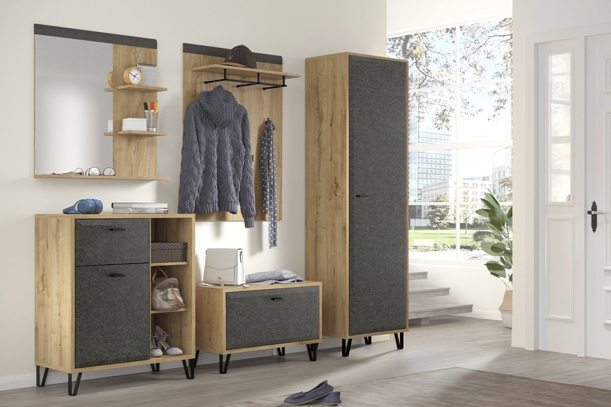 Полка BRW Брест Грэйс 00032796, 79x16x85 см, коричневый, серый - ForteMarket Полка BRW Брест Грэйс 00032796, 79x16x85 см, коричневый, серый купить,0