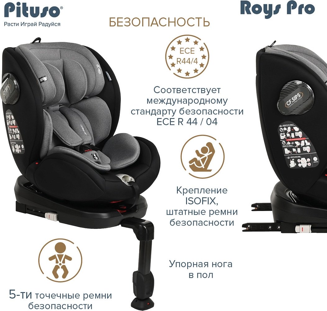 Pituso RoysPro BW21 0/1/2/3 (до 36 кг) черный, серый - ForteMarket Pituso RoysPro BW21 0/1/2/3 (до 36 кг) черный, серый купить,0