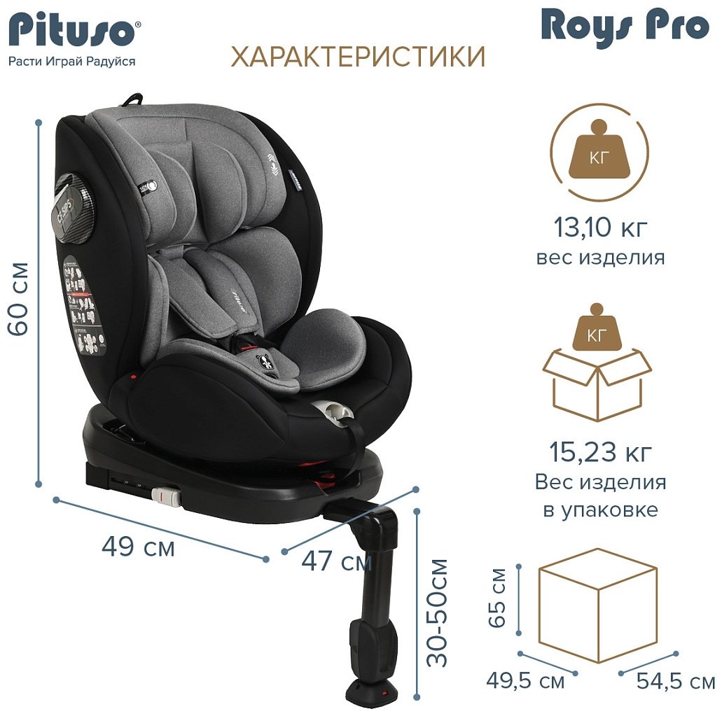 Pituso RoysPro BW21 0/1/2/3 (до 36 кг) черный, серый - ForteMarket Pituso RoysPro BW21 0/1/2/3 (до 36 кг) черный, серый купить,0