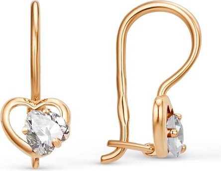 Серьги Династия 002505-1100 вес 1.17 г золото, фианит купить,79560