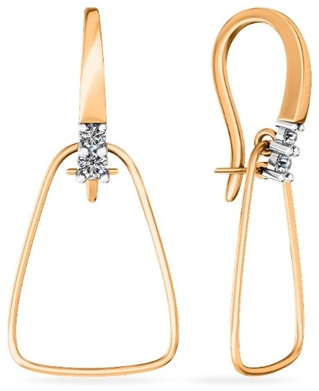 Серьги Санис 01-216673 вес 2.55 г золото, фианит купить,173400