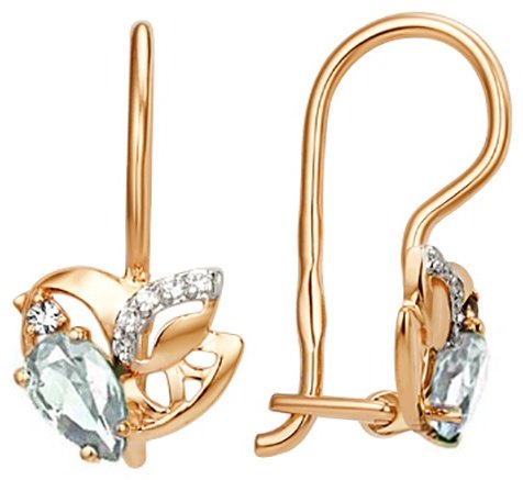 Серьги Династия 004792-1102 вес 1.32 г золото, фианит купить,89760