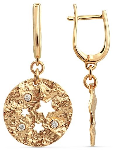 Серьги КРИСТАЛЛ NM470 вес 6.2 г золото, фианит купить,NaN