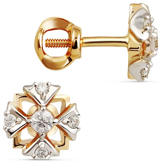 Серьги КРИСТАЛЛ NJ92500226773 вес 1.74 г золото, фианит купить,118320