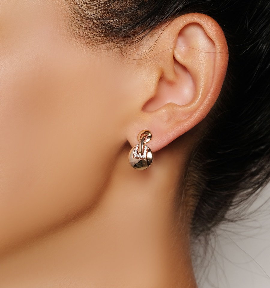 Серьги Династия 025762-1102 вес 2.58 г золото, фианит купить,NaN