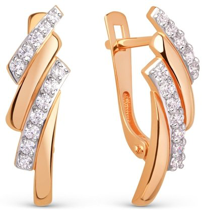 Серьги Династия 025632-1102 вес 2.28 г золото, фианит купить,NaN