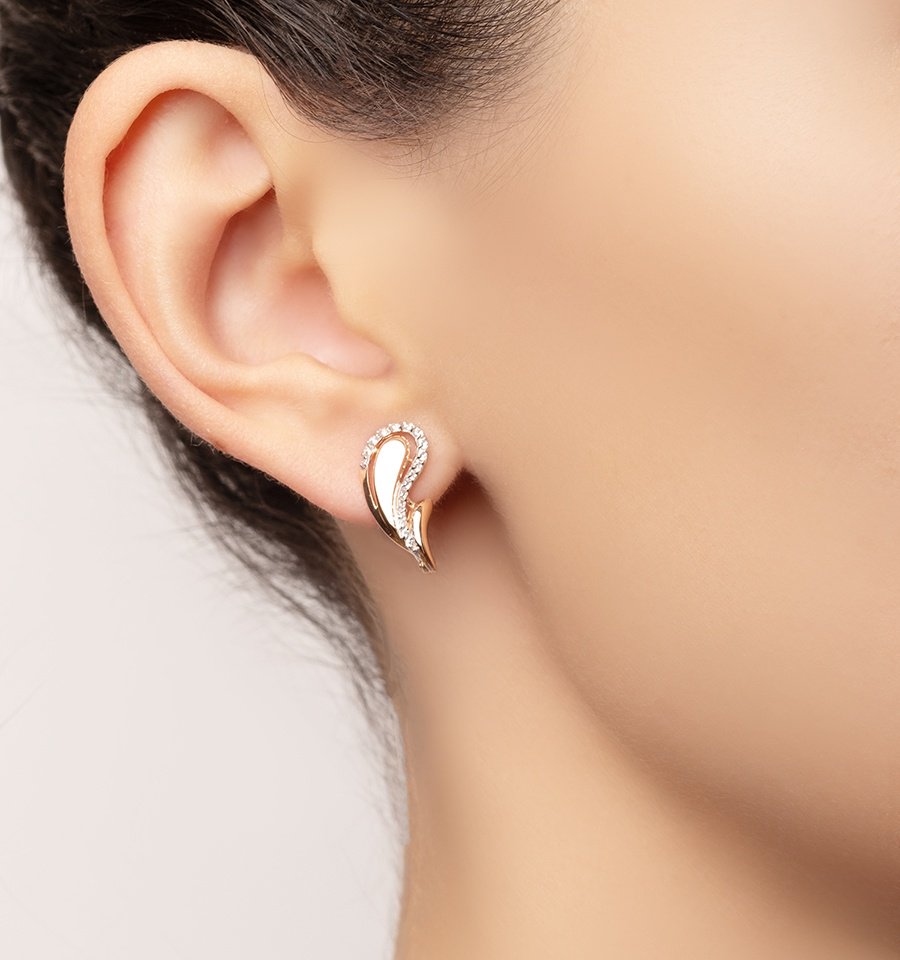 Серьги Династия 012892-1102 вес 2.66 г золото, фианит купить,NaN