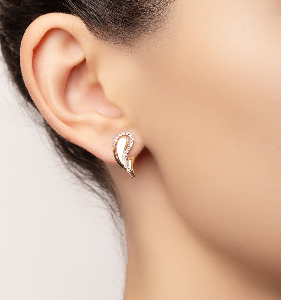 Серьги Династия 012892-1102 вес 2.66 г золото, фианит купить,NaN