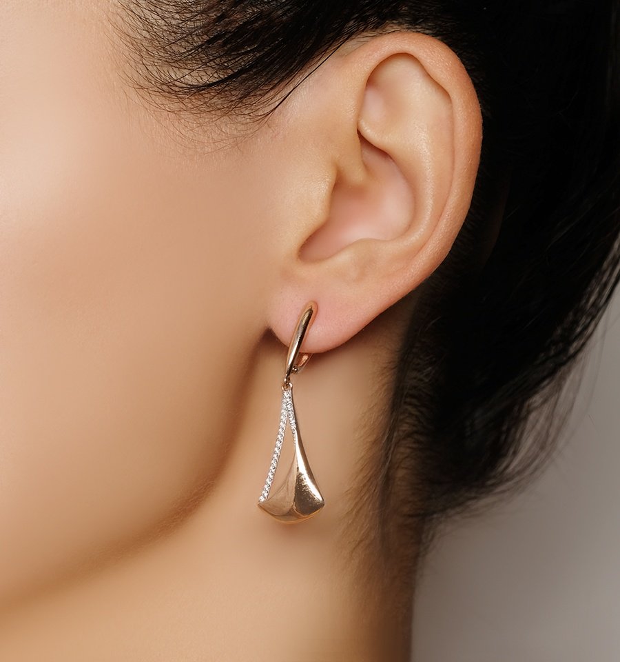 Серьги Династия 017452-1102 вес 3.28 г золото, фианит купить,0