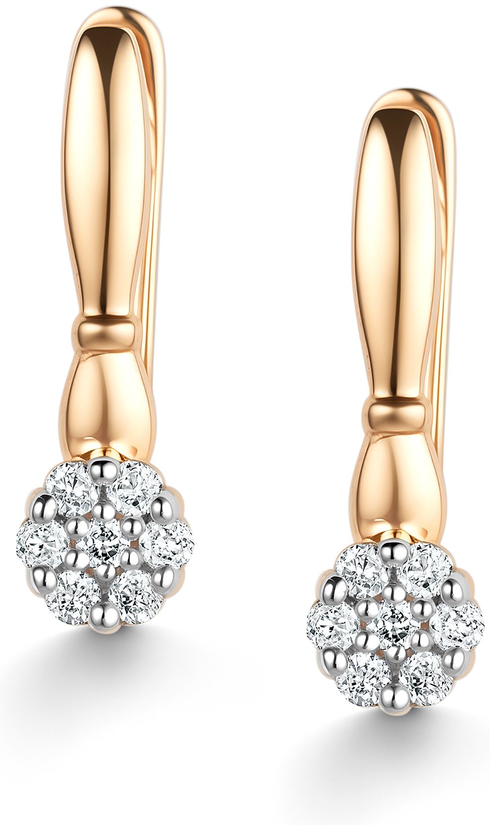Серьги АЛЬКОР 25955-100 вес 2.05 г золото, бриллиант купить,259500