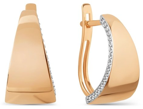 Серьги Династия 902472-1102 вес 3.69 г золото, фианит купить,NaN