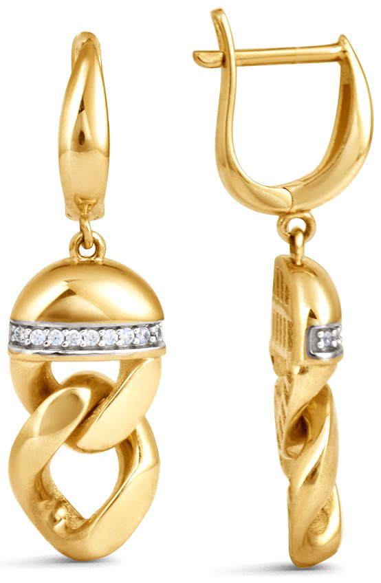 Серьги ANFORA 2400004674 вес 6.09 г золото, фианит купить,395850